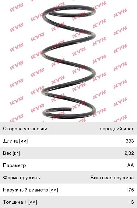 Изображение 1, RA2836 Пружина HONDA Civic (01-) подвески передней KYB