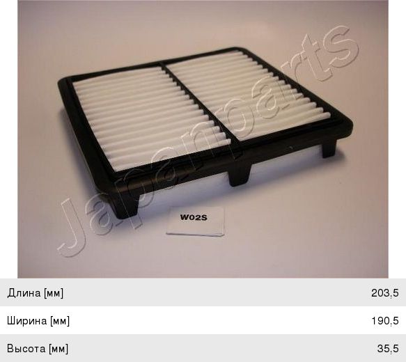 Изображение 1, FA-W02S Фильтр воздушный DAEWOO Matiz (98-) (0.8/1.0) JAPANPARTS