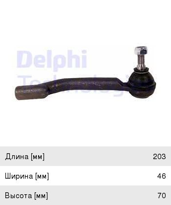 Изображение 1, TA2568 Наконечник рулевой тяги NISSAN Qashqai (J10), X-Trail (T31) правый DELPHI