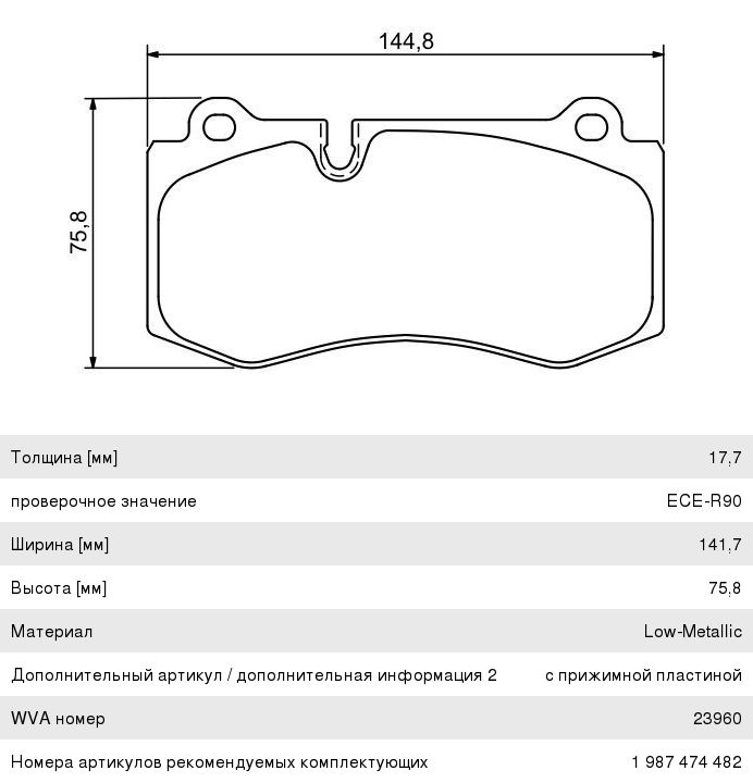 Колодки тормозные MERCEDES E (W211), S (W221), CL (C216) передние (4шт.) BOSCH