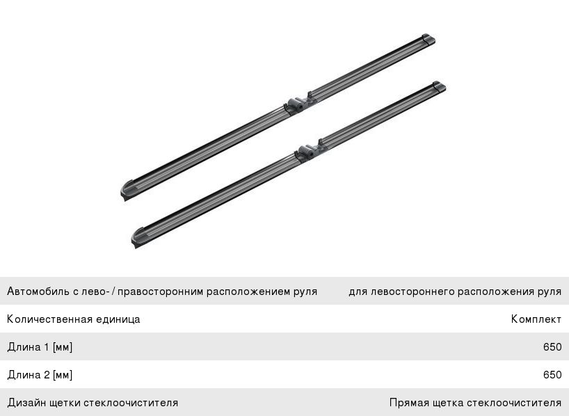 Щетка стеклоочистителя 650650мм комплект Aerotwin BOSCH