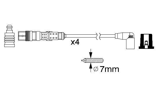 Провод высоковольтный VW Golf 4, Bora SKODA Octavia (99-) (2.0) комплект BOSCH
