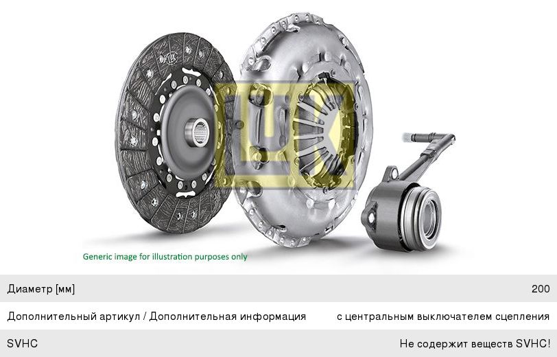 Изображение 1, 620317033 Сцепление FIAT Sedici SUZUKI SX4 (06-) (1.6) комплект LUK