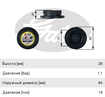 Изображение 1, RC246 Крышка бачка расширительного LAND ROVER Discovery (05-09) GATES