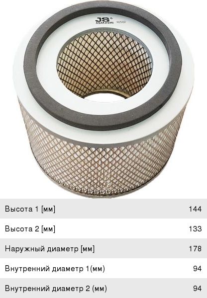 Изображение 1, A-2502 Фильтр воздушный NISSAN Patrol (97-) JS ASAKASHI