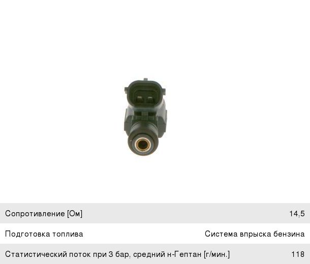 Форсунка HYUNDAI Accent (99-), Getz, Elantra (00-), Matrix KIA Cerato топливная BOSCH