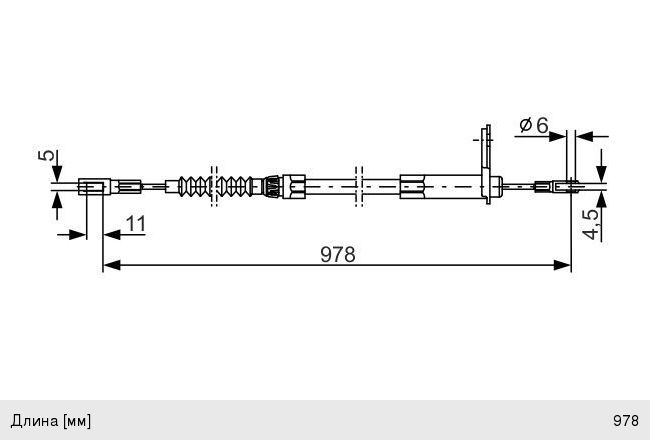 Трос стояночного тормоза MERCEDES C (W220) BOSCH