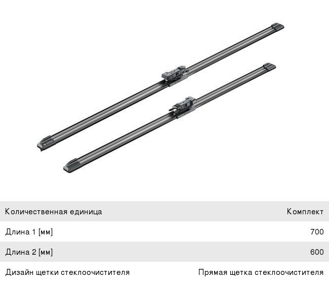 Щетка стеклоочистителя 700600мм комплект Aerotwin BOSCH
