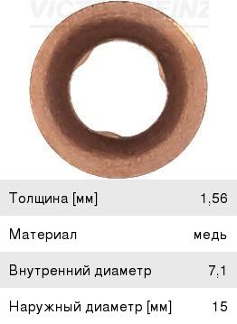 Изображение 1, 70-31598-00 Прокладка BMW MERCEDES форсунки VICTOR REINZ
