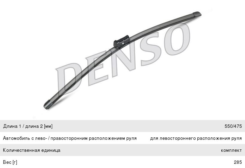 Щетка стеклоочистителя JEEP Renegade (15-) 550475мм комплект DENSO