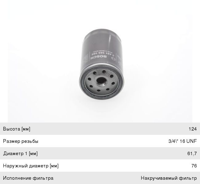 Фильтр масляный MERCEDES 190 (W201), E (W124) BOSCH