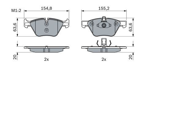 Колодки тормозные BMW 3 (E90), 5 (E60) (03-) (1.83.0) передние (4шт.) BOSCH