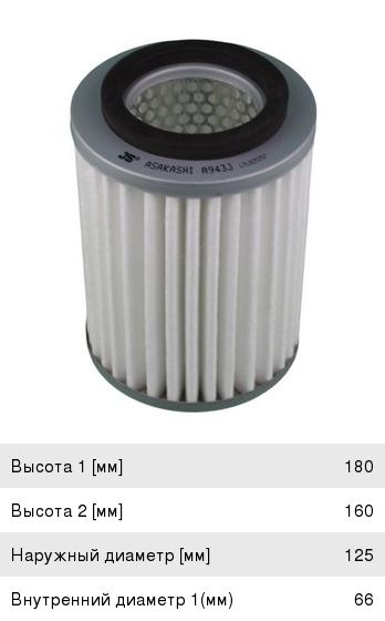 Изображение 1, A943J Фильтр воздушный SUZUKI Carry (99-) JS ASAKASHI