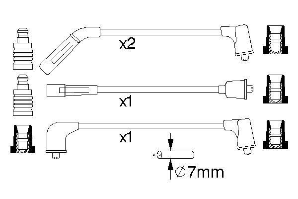 Провод высоковольтный DAEWOO Matiz (98-) (0.8) CHEVROLET Spark (0.8) комплект BOSCH