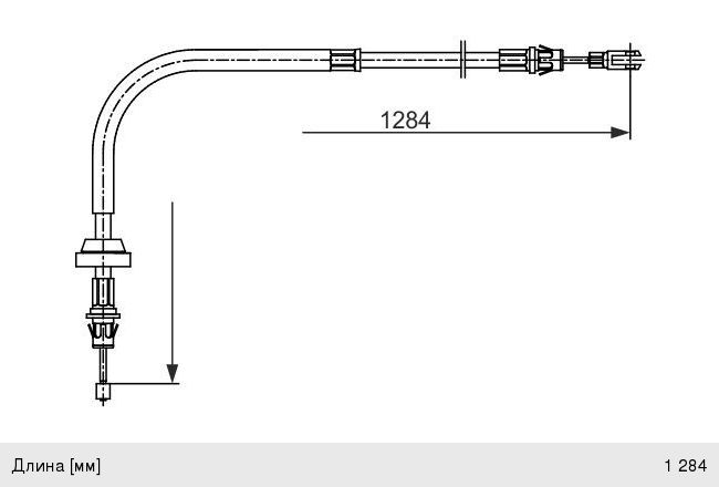 Изображение 1, 1987482756 Трос стояночного тормоза FORD Transit (06-) передний BOSCH