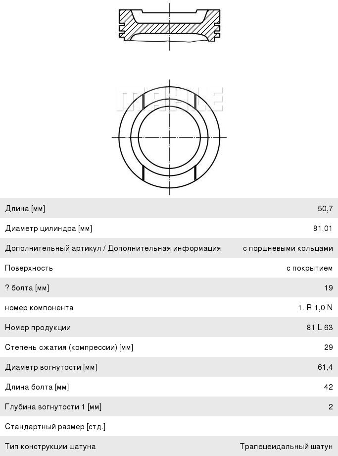 Блоки измеряемых величин бензиновых двигателей