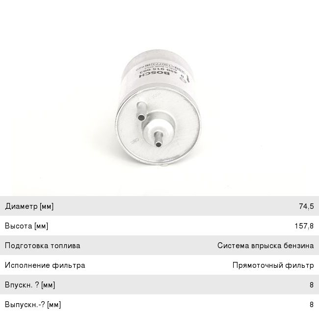 Фильтр топливный MERCEDES BOSCH