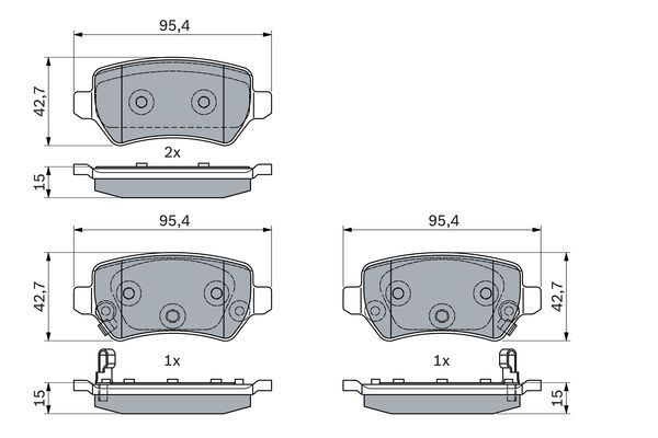 Колодки тормозные KIA Ceed (12-), Venga (09-) OPEL Zafira B BOSCH