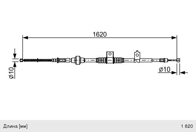 Трос стояночного тормоза MITSUBISHI Lancer (07-) правый BOSCH
