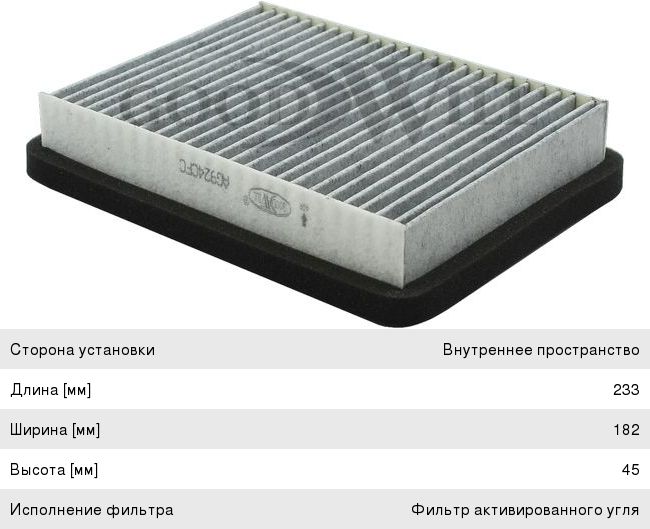 Изображение 1, AG924CFC Фильтр воздушный салона ЛАДА Приора c кондиционером GOODWILL