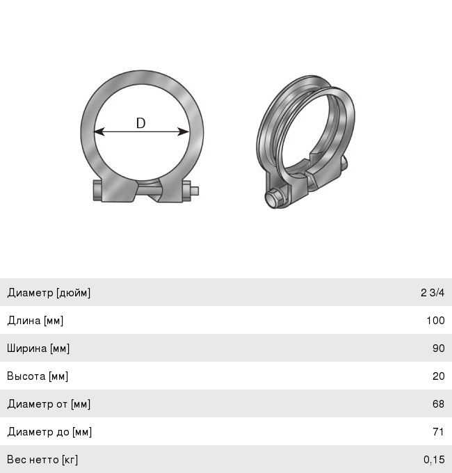 Изображение 1, 99071 Хомут глушителя MERCEDES Sprinter DINEX
