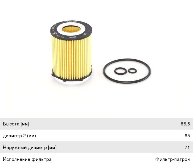 Фильтр масляный MERCEDES A (W176), B (W246), C (W204), CLA (C117) (M270, M274) BOSCH