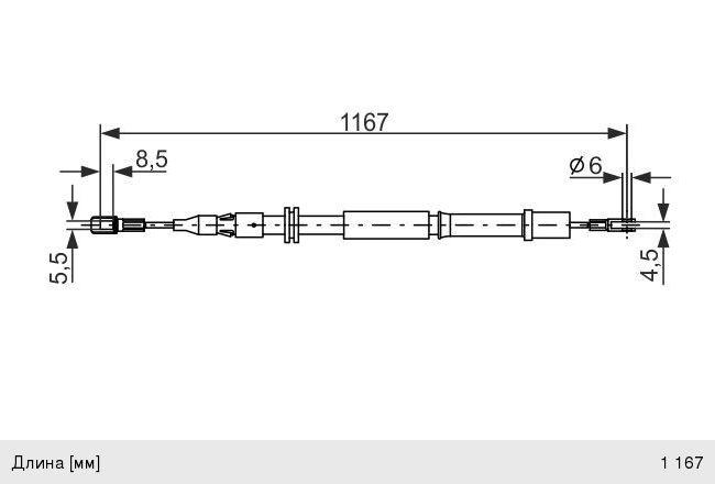 Трос стояночного тормоза MERCEDES Vito (W638) (96-03) BOSCH