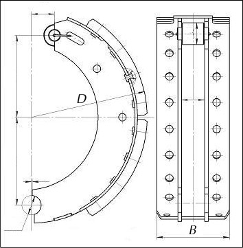 Чертеж колодки тормозной.