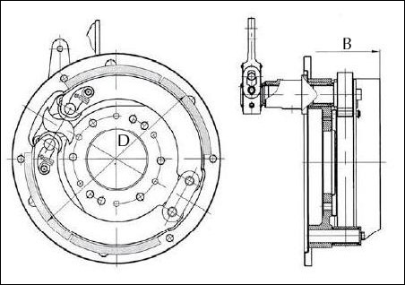 Чертеж колесного тормоза в сборе.