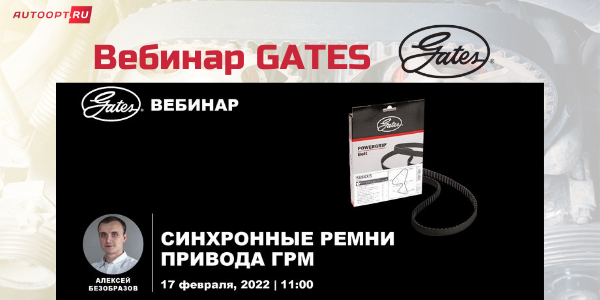 Вебинар Gates «Синхронные ремни привода ГРМ»