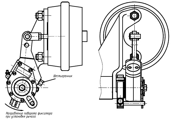 Схема установки регулировочного рычага